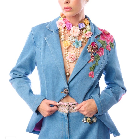 Aratta Monte Carlo Denim Blazer Jacket (NWT) - Picture 4 of 9